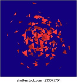 Chaotic arrangement of triangular polygons, like an explosion