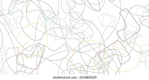 Chaotic Artistic Seamless Pattern. Surface Textile. Creative Vector Background. Fashion Concept. Irregular Print. One Line Doodle Drawing. Simple Texture. Swirls Curved Elements. Vector Illustration.