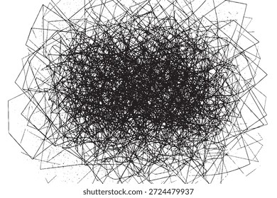 Textura Abstractas negra caótica del garabato en el fondo blanco