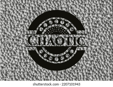 Chaotic black emblem with grey bubbles background. Vintage. Vector Illustration. Detailed. 
