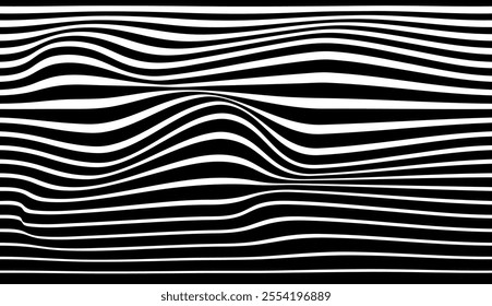 chaotic black and white stripes of different width background