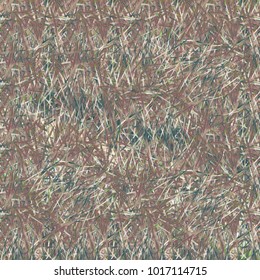 Chaotic brush mixed freehand strokes like savanna dry grass or animal fur. Distressed texture of natural colored fox, dog, cat, bear, wolf skin with fur.