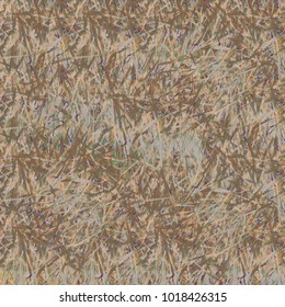 Chaotic brush mixed freehand strokes like savanna dry grass or animal fur. Distressed texture of natural colored fox, dog, cat, bear, wolf skin with fur.