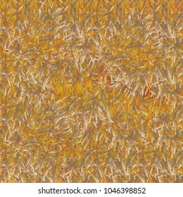 Chaotic brush mixed freehand strokes like savanna dry grass or animal fur. Distressed texture of natural colored fox, dog, cat, bear, wolf skin with fur.