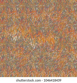 Chaotic brush mixed freehand strokes like savanna dry grass or animal fur. Distressed texture of natural colored fox, dog, cat, bear, wolf skin with fur.