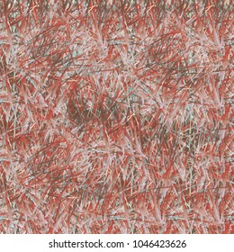 Chaotic brush mixed freehand strokes like savanna dry grass or animal fur. Distressed texture of natural colored fox, dog, cat, bear, wolf skin with fur.