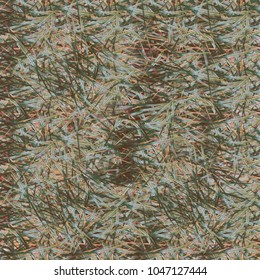 Chaotic brush mixed freehand strokes like savanna dry grass or animal fur. Distressed texture of natural colored fox, dog, cat, bear, wolf skin with fur.