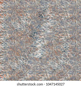 Chaotic brush mixed freehand strokes like savanna dry grass or animal fur. Distressed texture of natural colored fox, dog, cat, bear, wolf skin with fur.