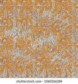 Chaotic brush mixed freehand strokes like savanna dry grass or animal fur. Distressed texture of natural colored fox, dog, cat, bear, wolf skin with fur.