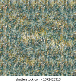 Chaotic brush mixed freehand strokes like savanna dry grass or animal fur. Distressed texture of natural colored fox, dog, cat, bear, wolf skin with fur.