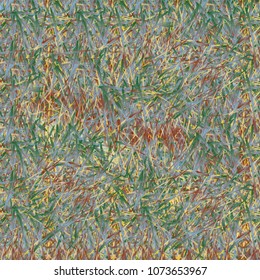 Chaotic brush mixed freehand strokes like savanna dry grass or animal fur. Distressed texture of natural colored fox, dog, cat, bear, wolf skin with fur.