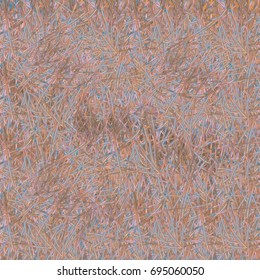 Chaotic brush mixed freehand strokes like savanna dry grass or animal fur. Distressed texture of natural colored fox, dog, cat, bear, wolf skin with fur.