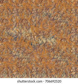 Chaotic brush mixed freehand strokes like savanna dry grass or animal fur. Distressed texture of natural colored fox, dog, cat, bear, wolf skin with fur.