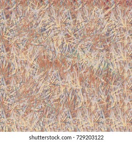 Chaotic brush mixed freehand strokes like savanna dry grass or animal fur. Distressed texture of natural colored fox, dog, cat, bear, wolf skin with fur.