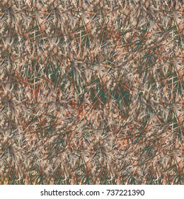 Chaotic brush mixed freehand strokes like savanna dry grass or animal fur. Distressed texture of natural colored fox, dog, cat, bear, wolf skin with fur.