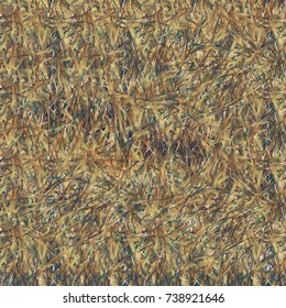 Chaotic brush mixed freehand strokes like savanna dry grass or animal fur. Distressed texture of natural colored fox, dog, cat, bear, wolf skin with fur.