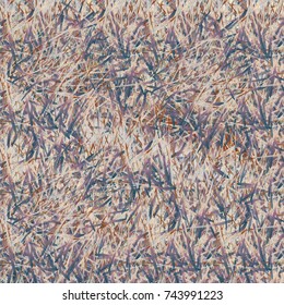 Chaotic brush mixed freehand strokes like savanna dry grass or animal fur. Distressed texture of natural colored fox, dog, cat, bear, wolf skin with fur.