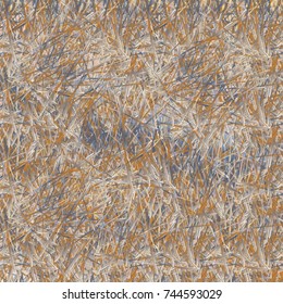 Chaotic brush mixed freehand strokes like savanna dry grass or animal fur. Distressed texture of natural colored fox, dog, cat, bear, wolf skin with fur.