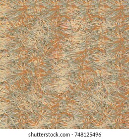 Chaotic brush mixed freehand strokes like savanna dry grass or animal fur. Distressed texture of natural colored fox, dog, cat, bear, wolf skin with fur.