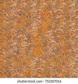 Chaotic brush mixed freehand strokes like savanna dry grass or animal fur. Distressed texture of natural colored fox, dog, cat, bear, wolf skin with fur.