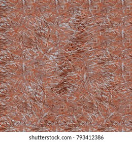 Chaotic brush mixed freehand strokes like savanna dry grass or animal fur. Distressed texture of natural colored fox, dog, cat, bear, wolf skin with fur.