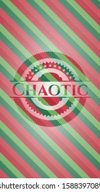 Chaotic christmas badge background. Vector Illustration. Detailed.