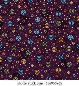 Chaotic Circle, sphere, oval of swatches memphis seamles pattern. Fashion 80-90s. Geometric Abstract Background mosaic textures.