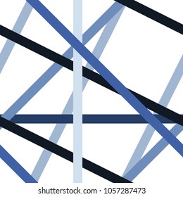 Chaotic color lines seamless pattern, tangled straight stripes vector background f