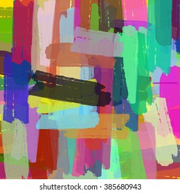 Chaotic colorful dabs, abstract background. Vector element for your design.