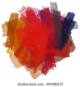 Chaotic colorful dabs, abstract background. Vector element for your design.