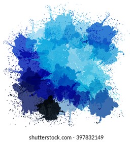 Chaotic colorful dabs, abstract background. Vector element for your design.