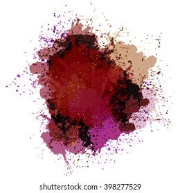 Chaotic colorful dabs, abstract background. Vector element for your design.