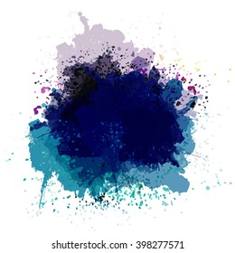 Chaotic colorful dabs, abstract background. Vector element for your design.