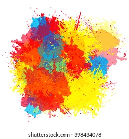 Chaotic colorful dabs, abstract background. Vector element for your design.