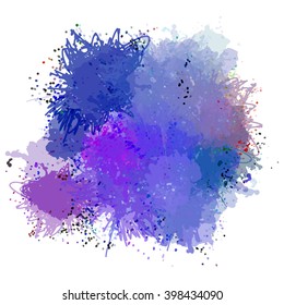Chaotic colorful dabs, abstract background. Vector element for your design.