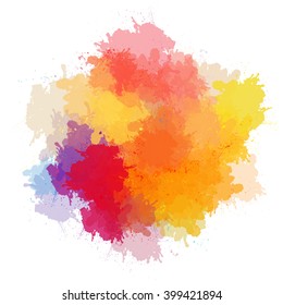 Chaotic colorful dabs, abstract background. Vector element for your design.