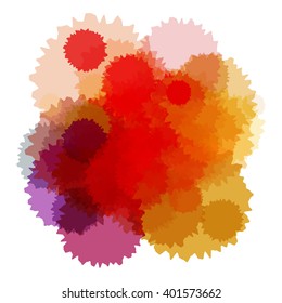 Chaotic colorful dabs, abstract background. Vector element for your design.