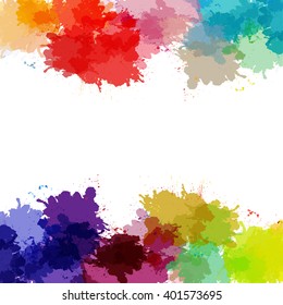 Chaotic colorful dabs, abstract background. Vector element for your design.