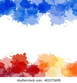 Chaotic colorful dabs, abstract background. Vector element for your design.