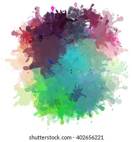 Chaotic colorful dabs, abstract background. Vector element for your design.