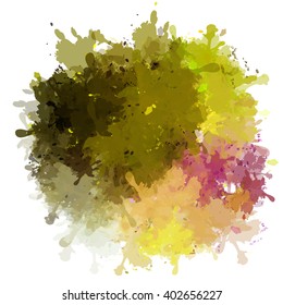 Chaotic colorful dabs, abstract background. Vector element for your design.