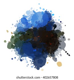 Chaotic colorful dabs, abstract background. Vector element for your design.