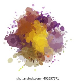 Chaotic colorful dabs, abstract background. Vector element for your design.