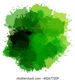 Chaotic colorful dabs, abstract background. Vector element for your design.