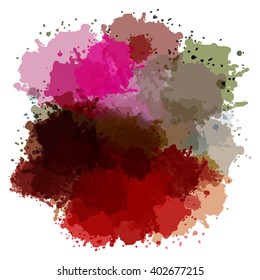 Chaotic colorful dabs, abstract background. Vector element for your design.