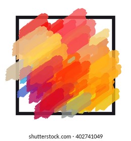 Chaotic colorful dabs, abstract background. Vector element for your design.