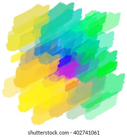 Chaotic colorful dabs, abstract background. Vector element for your design.