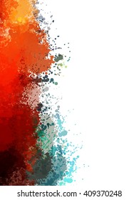 Chaotic colorful dabs, abstract background. Vector element for your design.