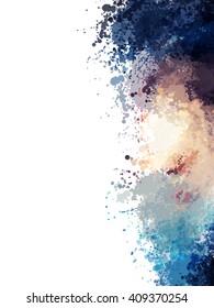 Chaotic colorful dabs, abstract background. Vector element for your design.