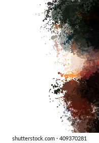 Chaotic colorful dabs, abstract background. Vector element for your design.